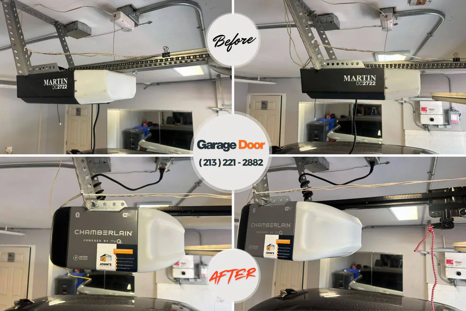 Before and after: garage door repair Birch Bay, WA